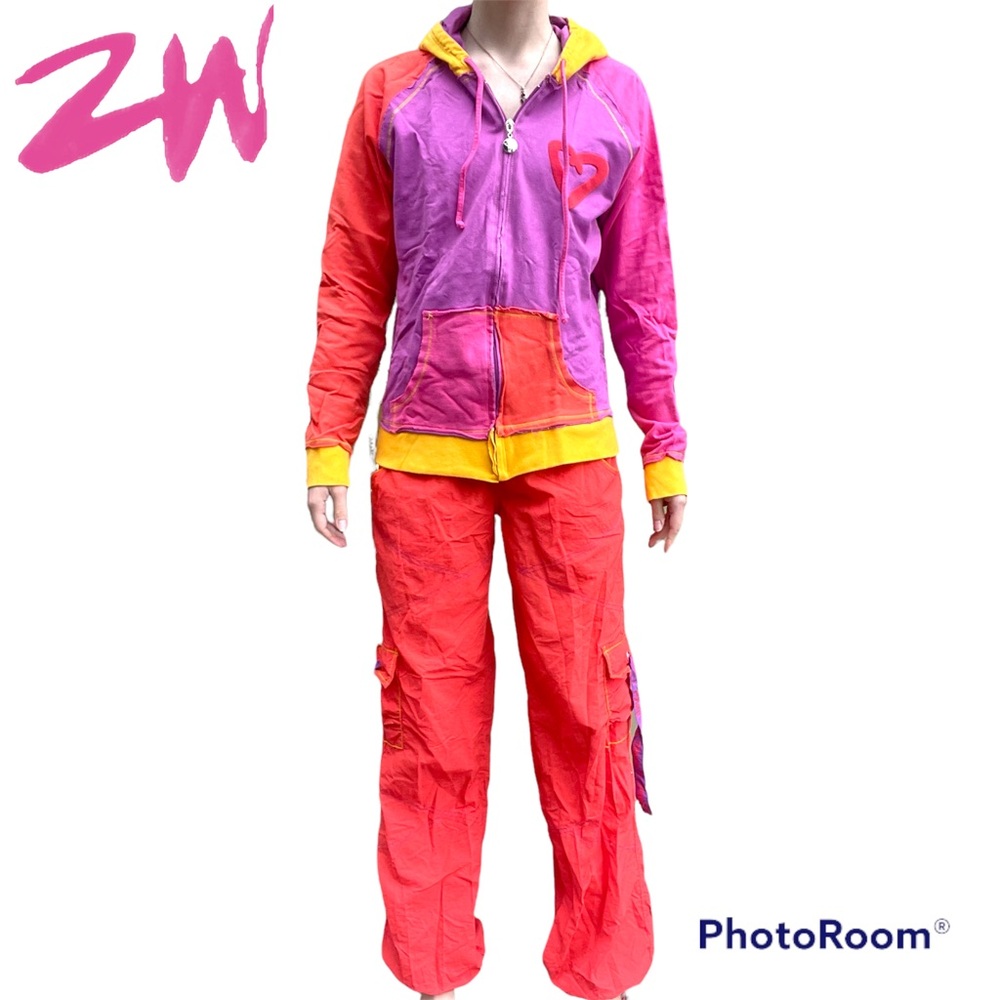Zumba Fitness Colorful Hoodie & Cargo Pants Outfit